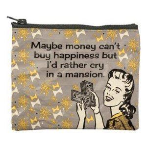 NWT ECO Gray Star 'I'd Rather Cry in a Mansion' Zip Wallet